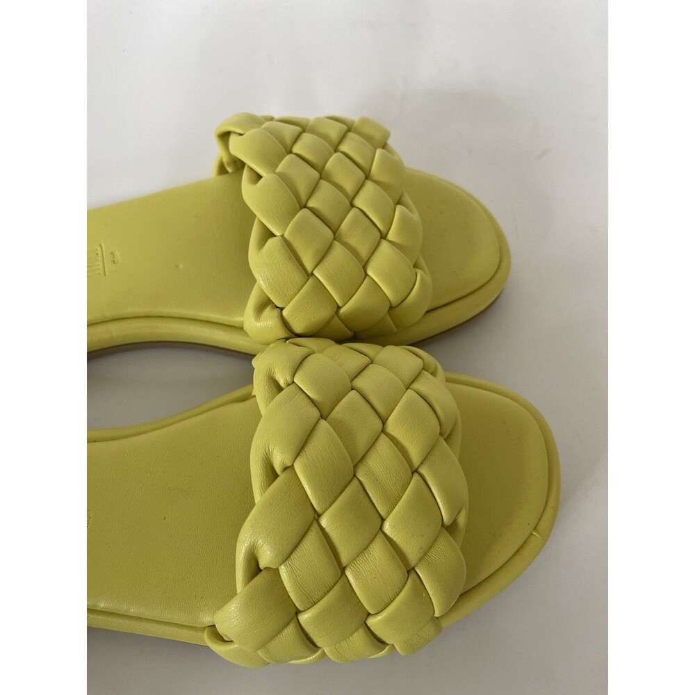 Anthropologie Seychelles Women Puffy Woven Yellow Preppy Slide Sandals Sz 10 - Picture 9 of 9